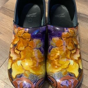 Floral DANSKO Professional Clogs Orange and Purple